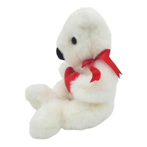 TY BEANIE BUDDY “ ROMEO ” 14IN  Plush‎ BEAR 1997  White Polar Red Heart  No Tag - Picture 3 of 8